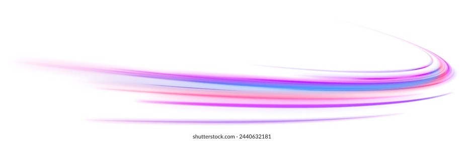 Vector pgn glitter light fire flare trace. Abstract image of speed motion on the road. Speed of light concept png background.