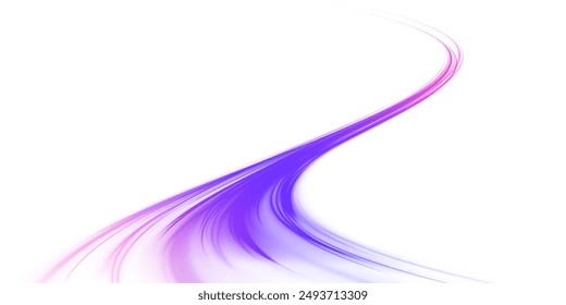 Vector pgn glitter light fire flare trace. Abstract image of speed motion on the road. Speed of light concept png background.	