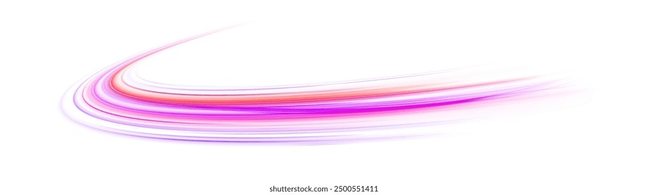 Vector pgn glitter light fire flare trace. Abstract image of speed motion on the road. Speed of light concept png background.	
