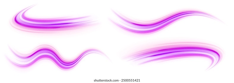 Vector pgn glitter light fire flare trace. Abstract image of speed motion on the road. Speed of light concept png background.	
