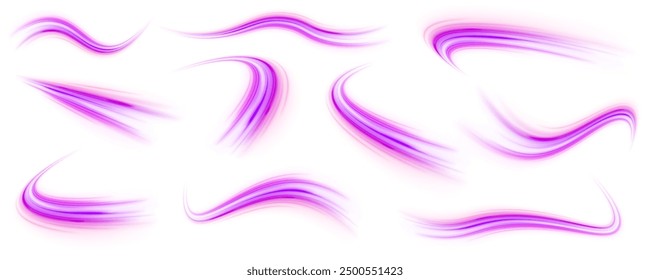 Vector pgn glitter light fire flare trace. Abstract image of speed motion on the road. Speed of light concept png background.	
