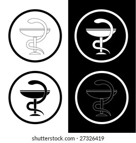 Vector pharma symbols. Black and white. Simply change.