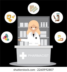 vector of pharmacist with design