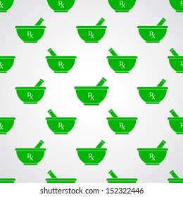 Vector pharmacy background - mortar and pestle