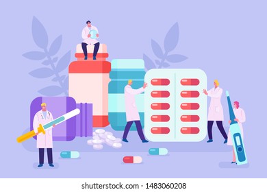Vector pharmacy drugstore concept, shop store. use for web banner, infographics, hero images. Flat isometric vector illustration.