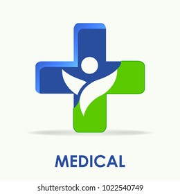 Vector of pharmacy logo, medical cross symbol or icon