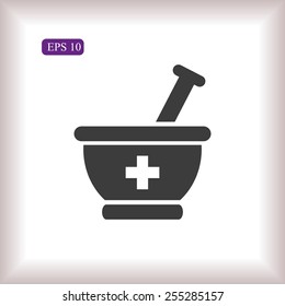 Vector pharmacy symbol - mortar and pestle