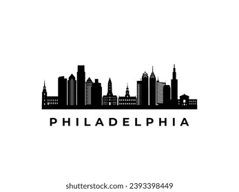 Vector Philadelphia skyline. Travel Philadelphia famous landmarks. Business and tourism concept for presentation, banner, web site.