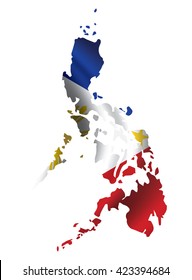 Philippines National Flag Map Icon Stock Vector (Royalty Free ...