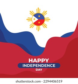 Post ilustrativo del día de la independencia de filipinas vectoriales 