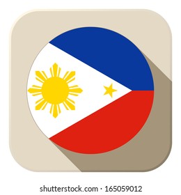 Vector - Philippines Flag Button Icon Modern