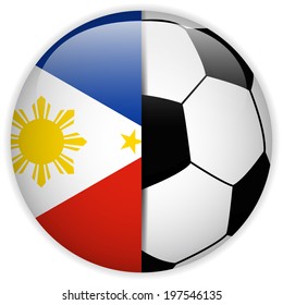 Vector - Philippines Flag with Soccer Ball Background