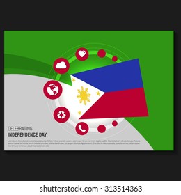 Vector Philippines Independence Day Flyer template. Creative Brochure Title Page. National Day Leaflet design element. vector illustration