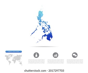 Vector Philippines map blue polygon triangle mosaic for presentation. Creative concept for infographic.