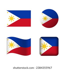 Vektor Philippinen National Flag Icons Set