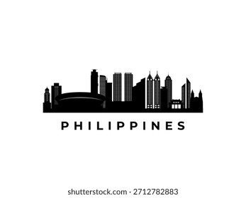 Vector Filipinas skyline. Viajar a Filipinas Lugares famosos famosos. Concepto de negocios y turismo para presentación, Anuncio, Sitio web.
