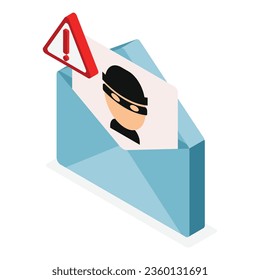 iconos isométricos de phishing vectorial fijados con símbolos de ciberdelito ilustración vectorial aislada