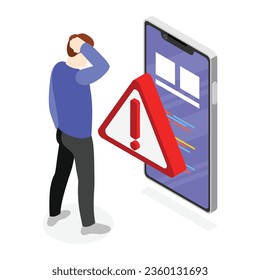 vector phishing isometric icons set with cyber crime symbols isolated vector illustration