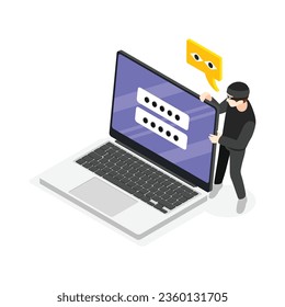 Vektorgrafik-Icons mit Symbolen der Cyberkriminalität einzeln auf Vektorgrafik