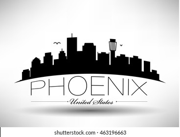 Vector Phoenix City Skyline Design