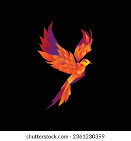 vector phoenix geometric logo concept