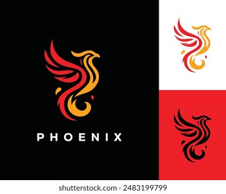 vector phoenix logo. white background