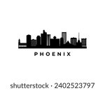 Vector Phoenix skyline. Travel Phoenix famous landmarks. Business and tourism concept for presentation, banner, web site.