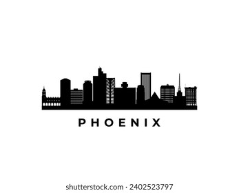 Vector Phoenix skyline. Travel Phoenix famous landmarks. Business and tourism concept for presentation, banner, web site.