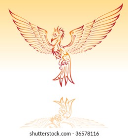 Vector of phoenix tattoo