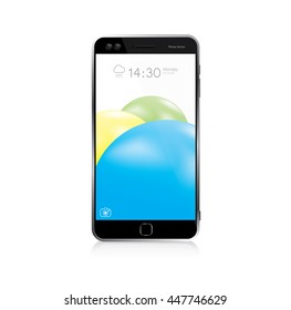 Vector Phone Black Front realistic