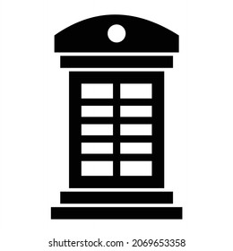 Diseño de iconos de glifos de la cabina del teléfono del vector
