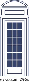 Vector phone box for coloring. Illustration for children coloring book