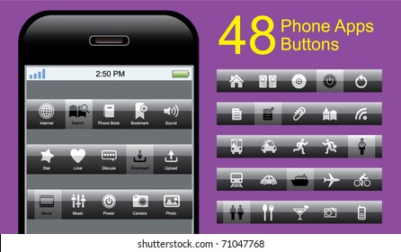 Vector Phone Button Set