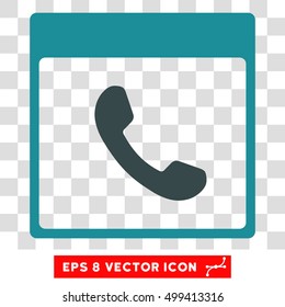 Vector Phone Calendar Page EPS vector pictogram. Illustration style is flat iconic bicolor soft blue symbol on a transparent background.