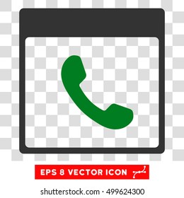 Vector Phone Calendar Page EPS vector icon. Illustration style is flat iconic bicolor green and gray symbol on a transparent background.