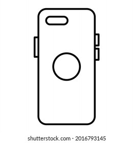 Vector Phone Case Outline Icon Design
