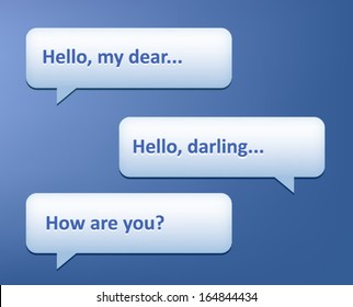 Vector phone chat bubbles. Sms messages. Speech bubbles. 