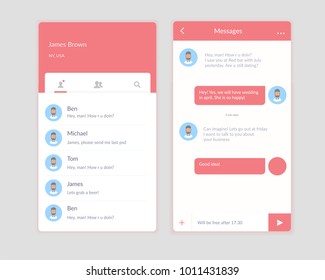 Vector Phone Chat Interface. Sms Messenger.