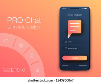 Vector phone chat interface. Sms messages. Speech bubbles. Short message service bubbles