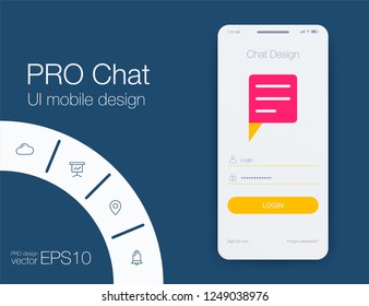 Vector phone chat interface. Sms messages. Speech bubbles. Short message service bubbles