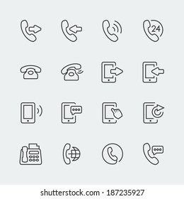 Vector phone and communication mini icons set