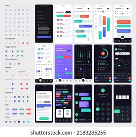 Vector Phone GUI Template. Wireframe UI Kit.