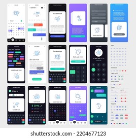 Vector Phone GUI Template. Wireframe UI Kit.