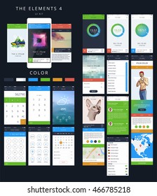 Vector Phone GUI Template. Wireframe UI Kit.