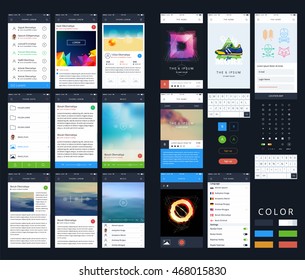 Vector Phone GUI Template. Wireframe UI Kit.
