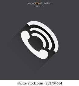 Vector phone handset flat icon. Eps 10 vector illustration.