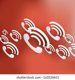 Vector phone handset icon background.