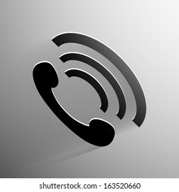 Vector phone handset icon background.