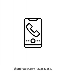 Vector phone icon call Mobile phone line icon
