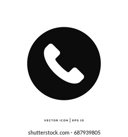 Vector Phone Icon In Circle